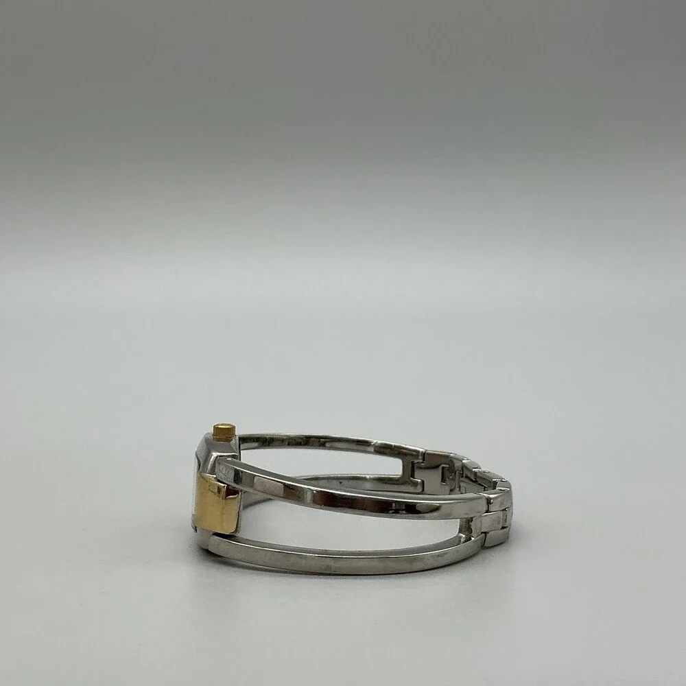 Bulova Womens Watch 17mm Two Tone Bangle Stainless Steel 98T81 New Battery 5.75